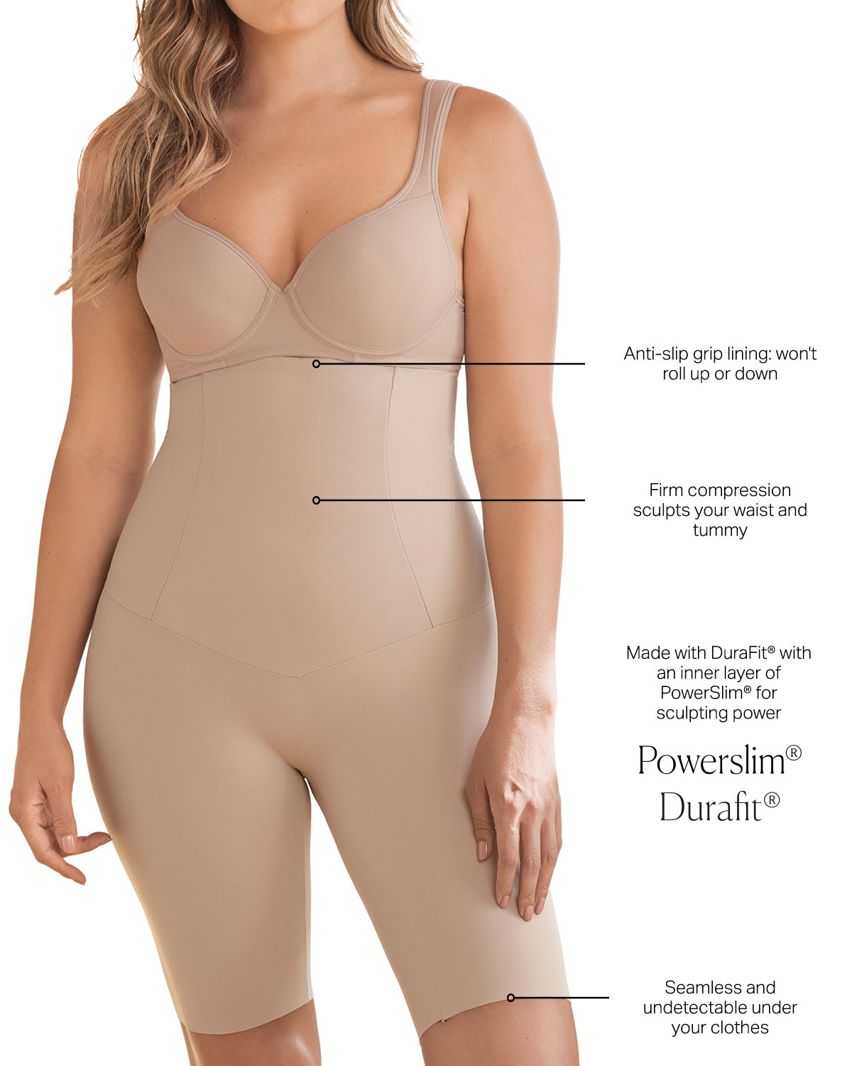 Leonisa Womens Extra High-Waisted Sculpting Shaper Short