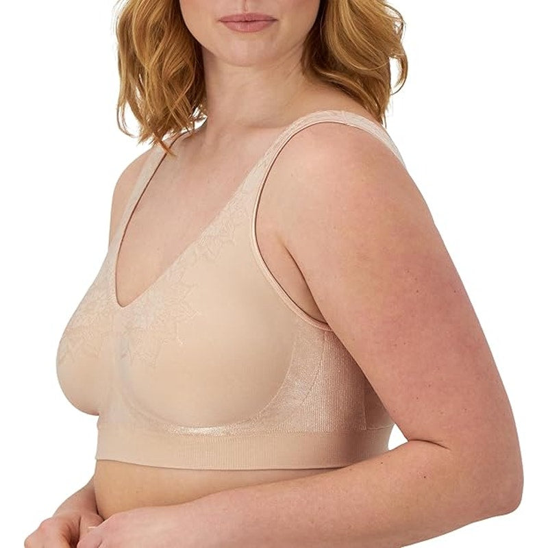 New Bali Women XL Tan Wireless Comfort Revolution Seamless Moisture Wicking Bra