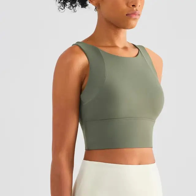 High-Neck Racerback Crop Top