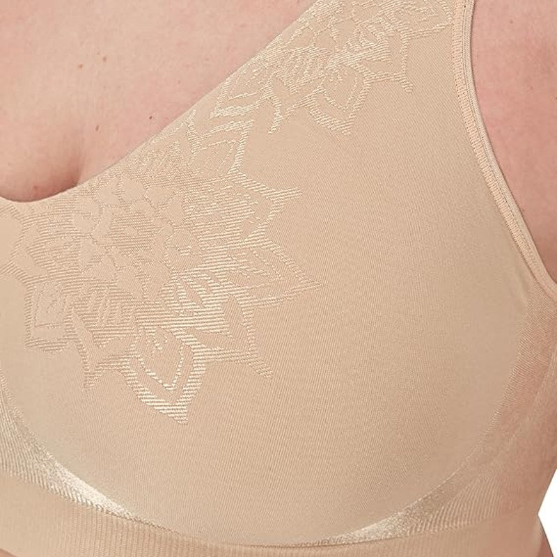 New Bali Women XL Tan Wireless Comfort Revolution Seamless Moisture Wicking Bra