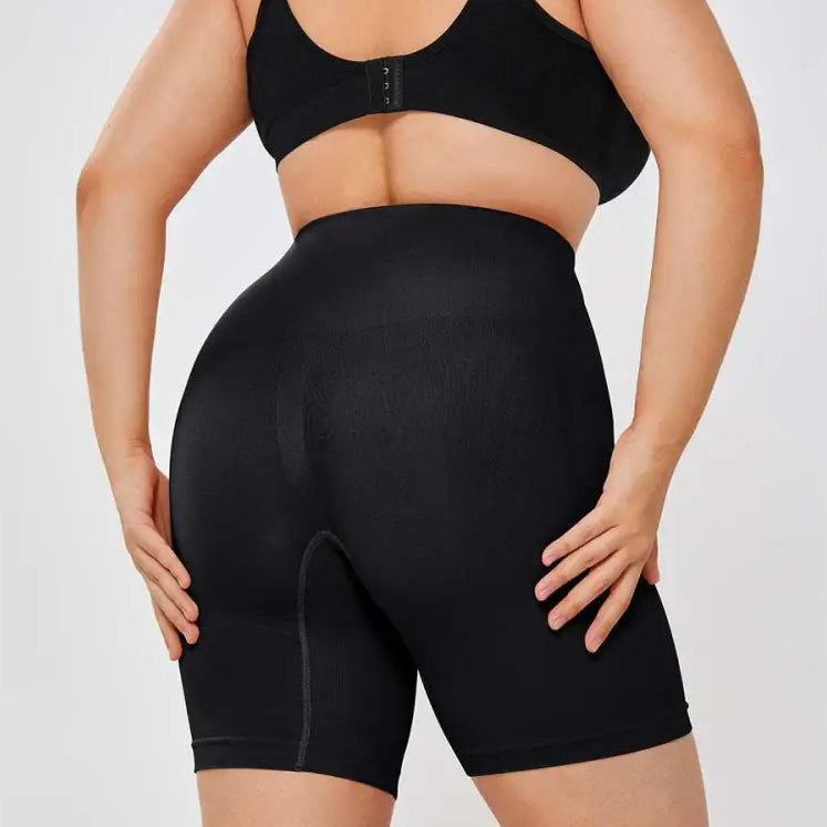 Black Casual Slim Leggings Shapewear Set