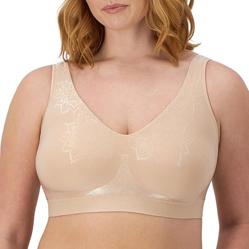 New Bali Women XL Tan Wireless Comfort Revolution Seamless Moisture Wicking Bra