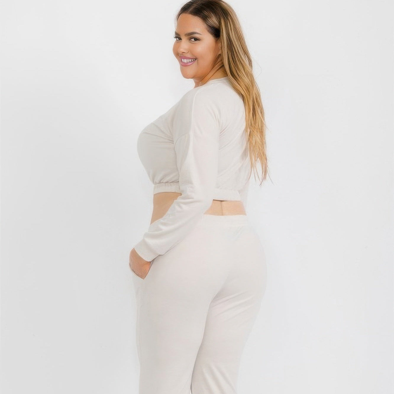 Plus Size French Terry Pullover & Joggers Set
